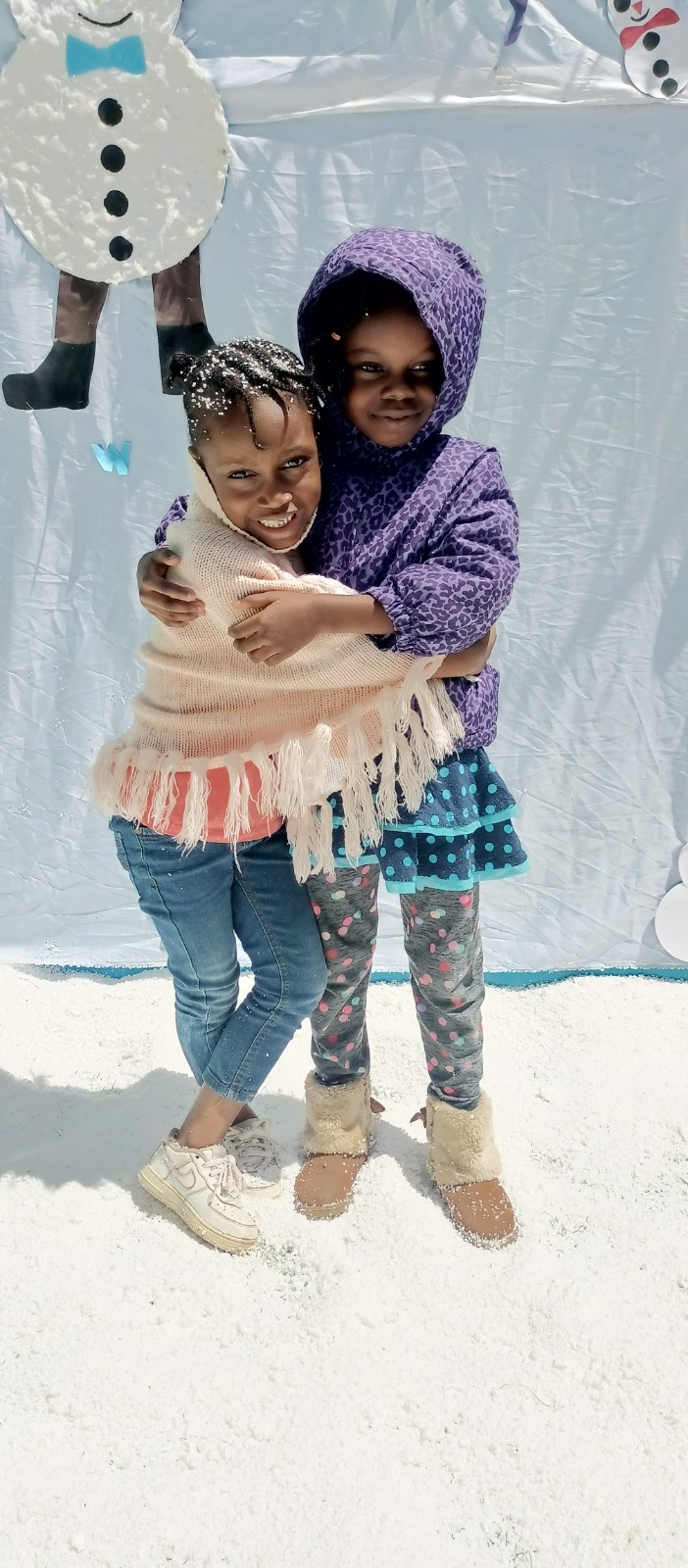 Young pupils enjoying a snow-themed party